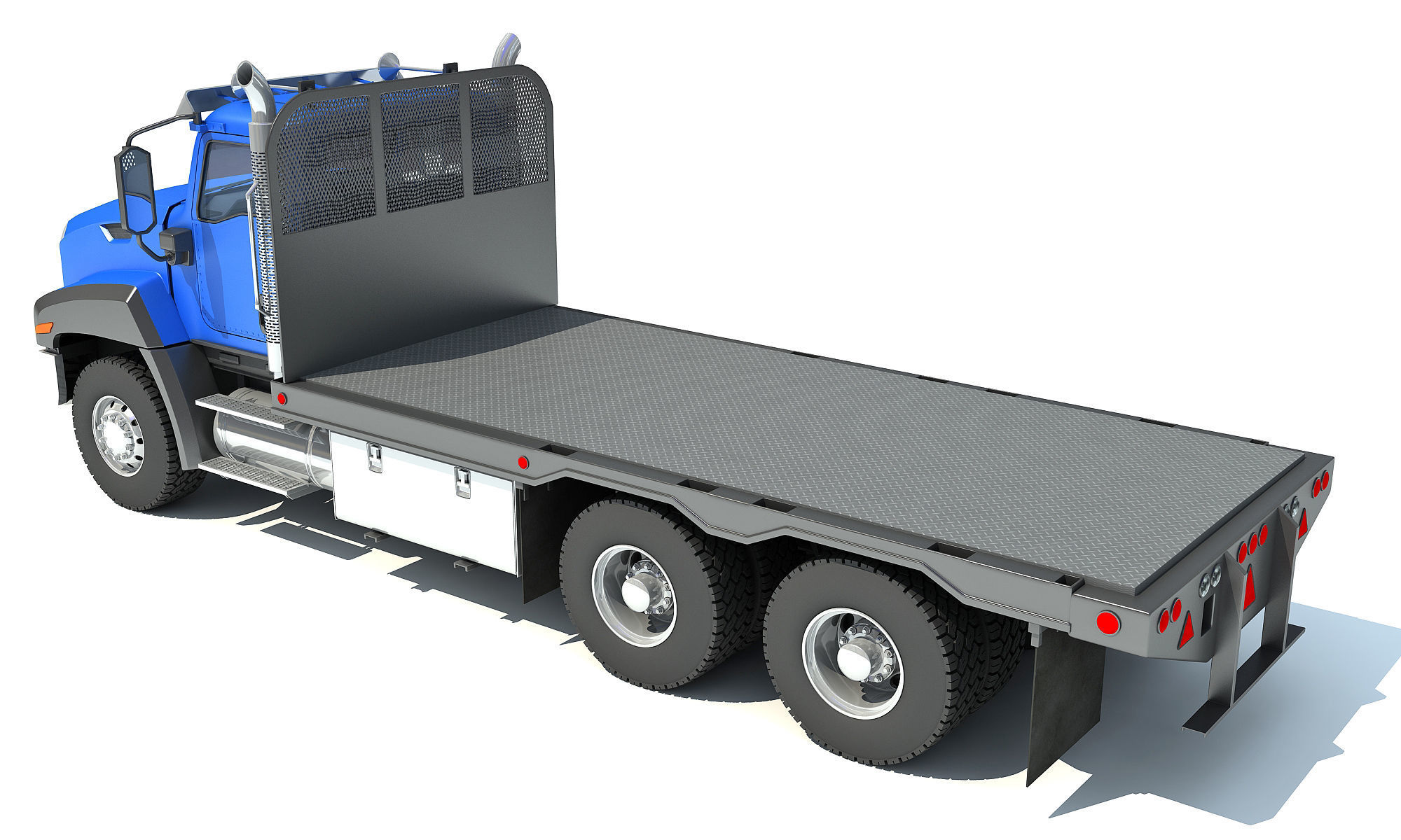 Flatbed Truck 3D model_4