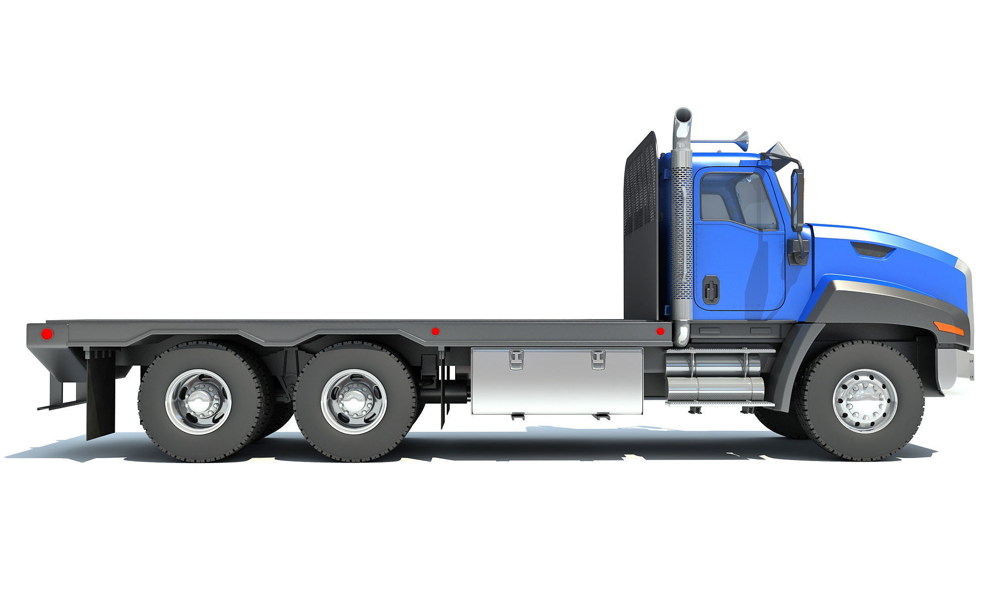 Flatbed Truck 3D model_6