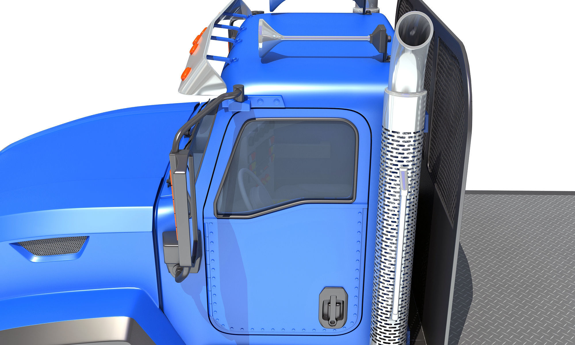 Flatbed Truck 3D model_13