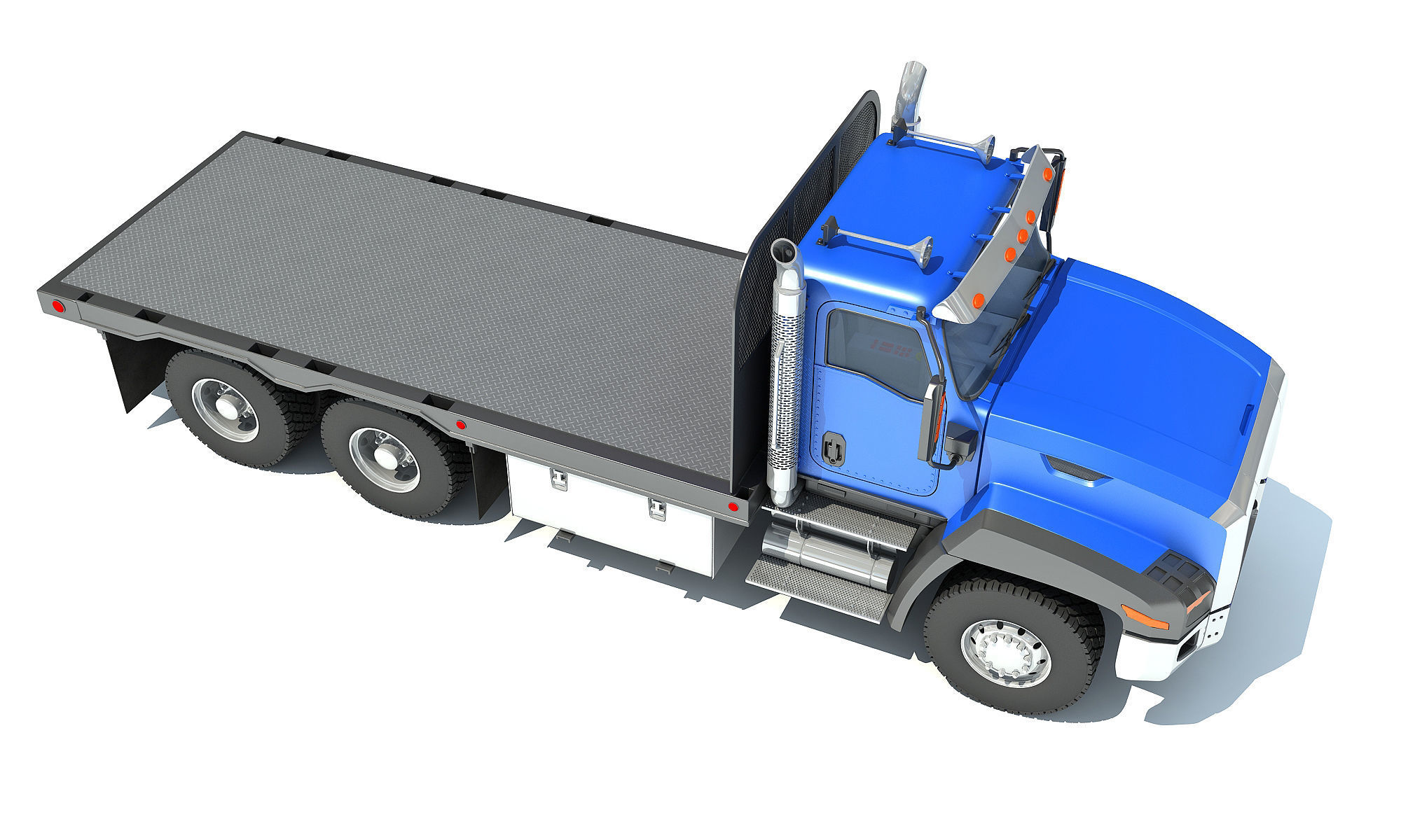 Flatbed Truck 3D model_9