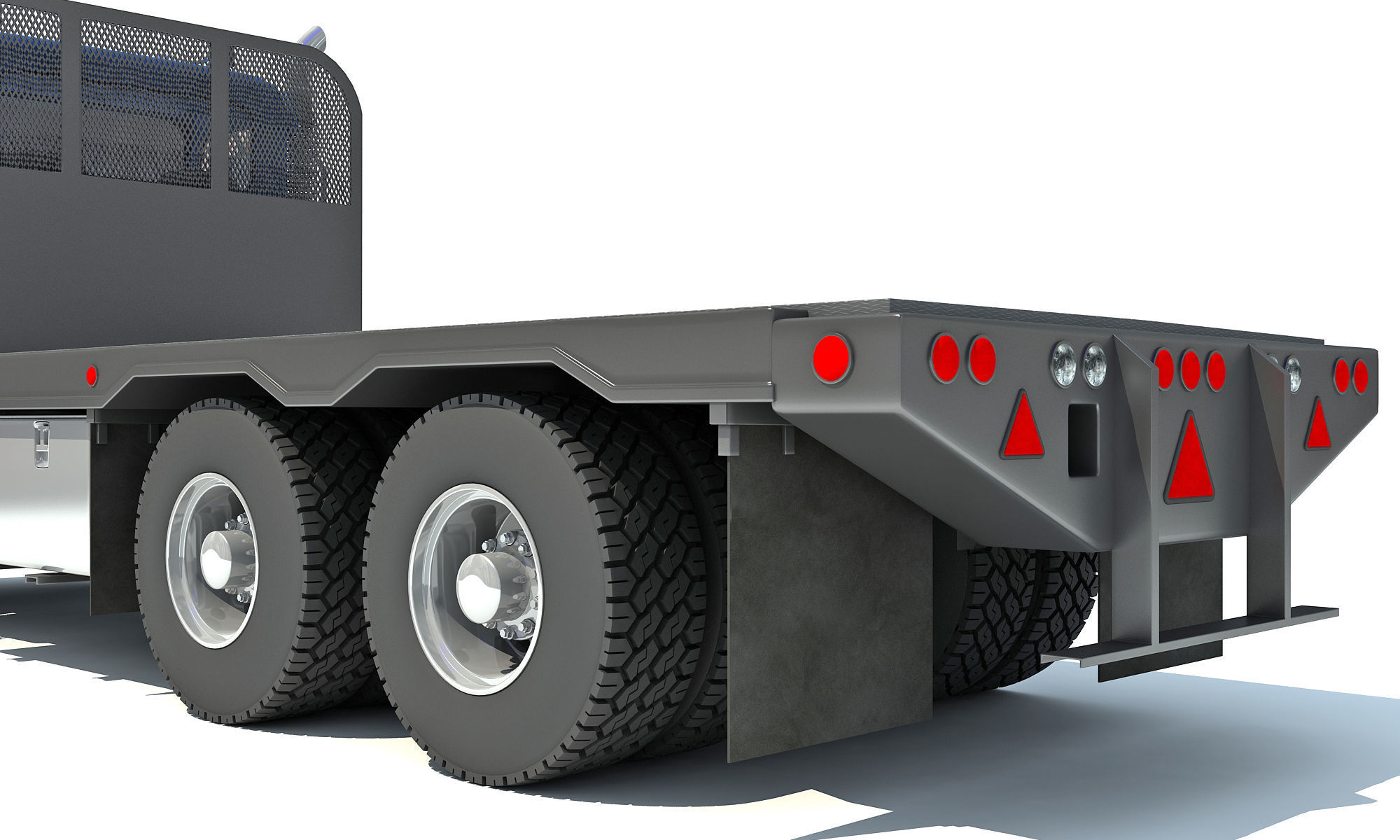 Flatbed Truck 3D model_11