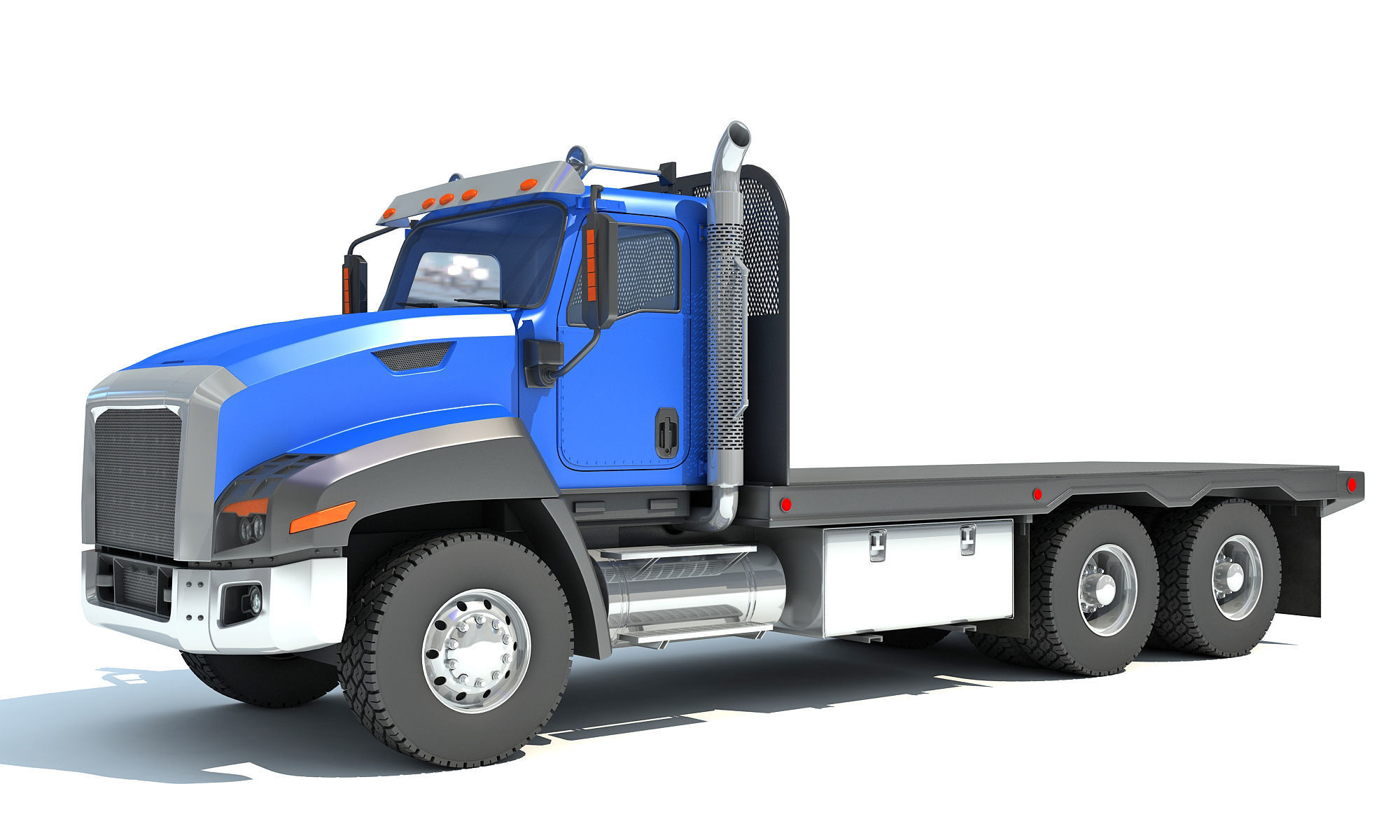Flatbed Truck 3D model_1