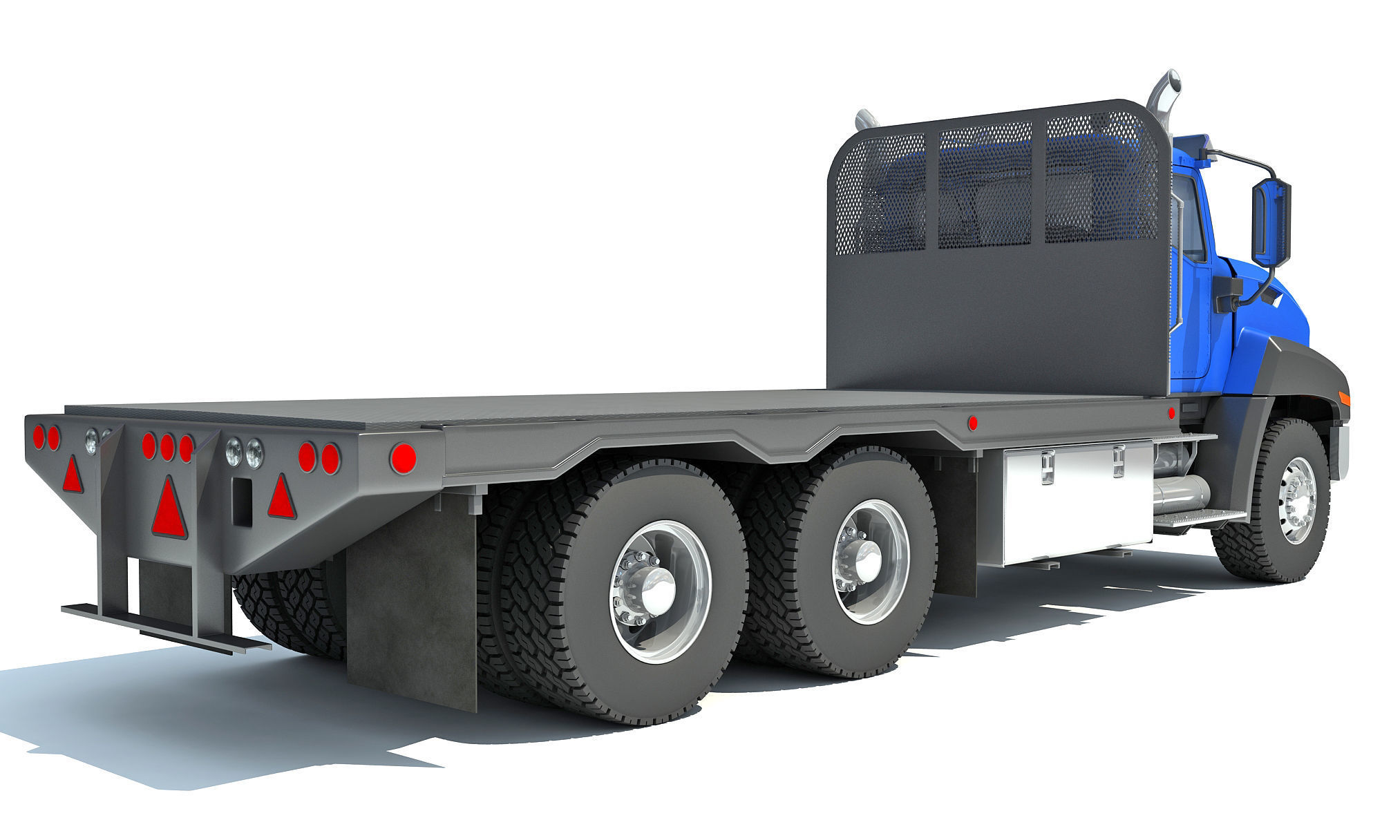 Flatbed Truck 3D model_5