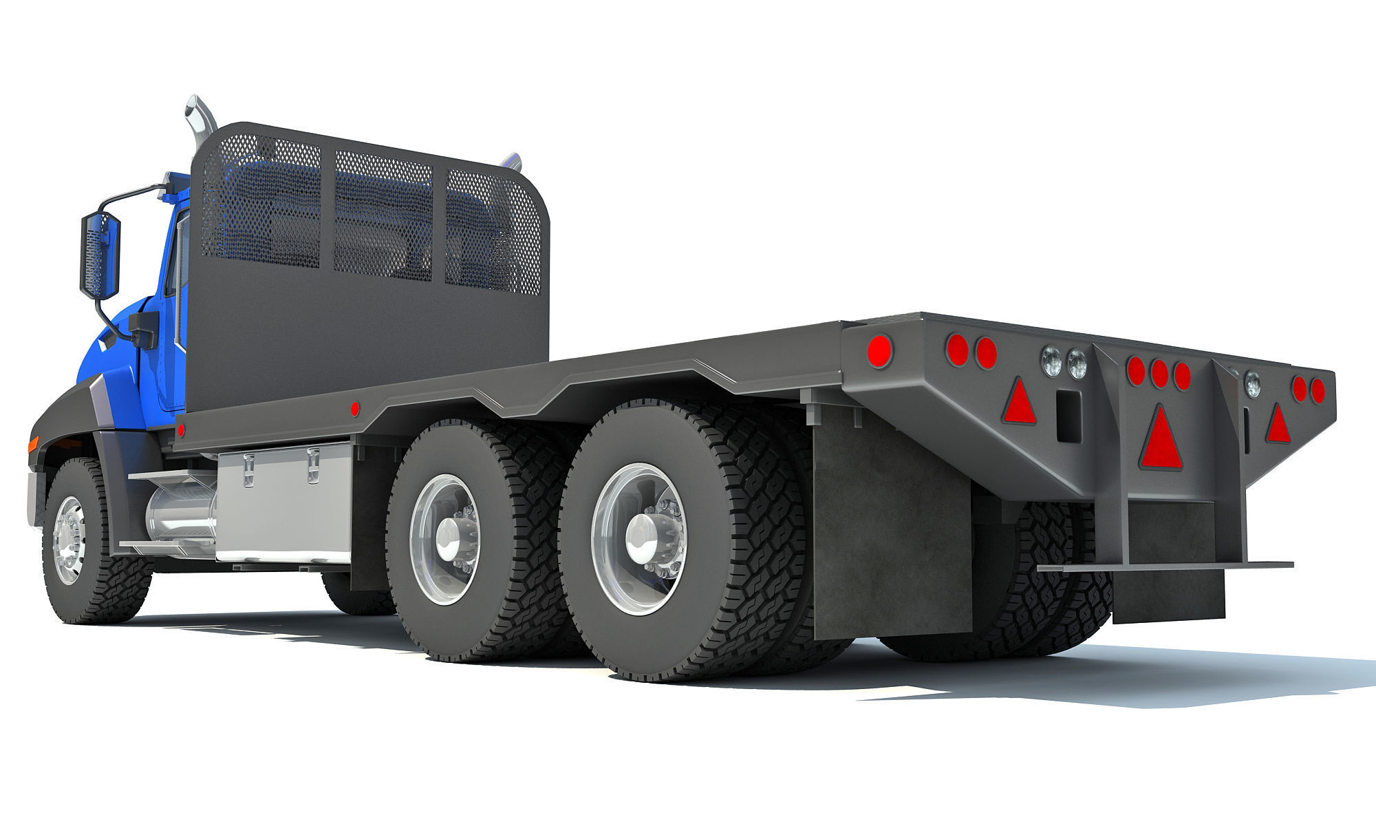 Flatbed Truck 3D model_3