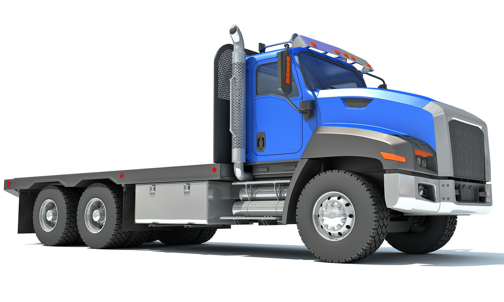Flatbed Truck 3D model_7