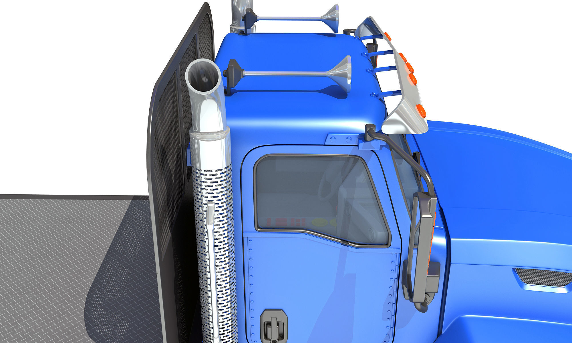 Flatbed Truck 3D model_12