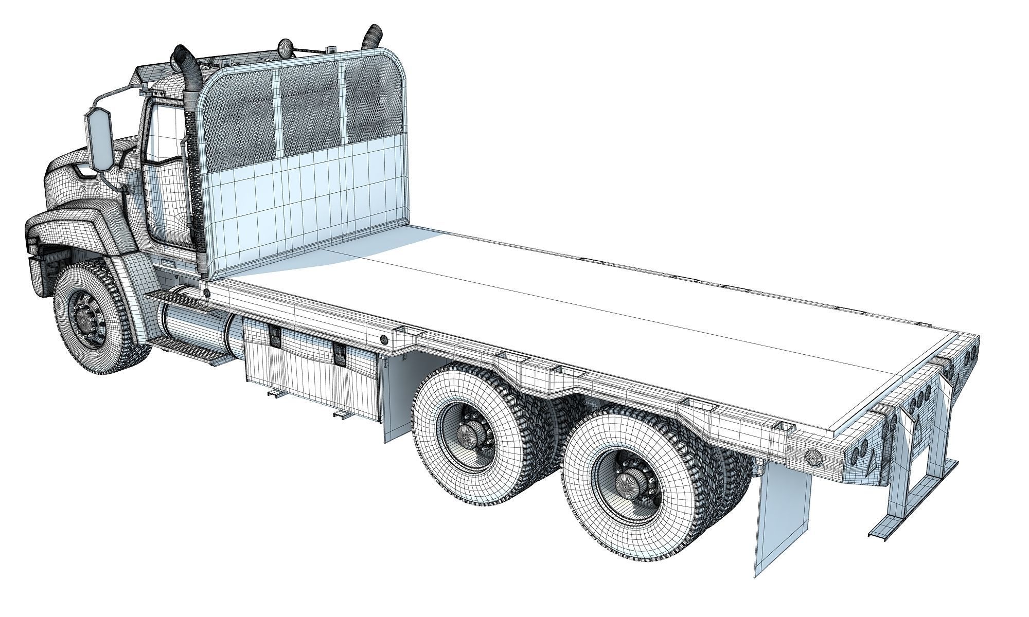 Flatbed Truck 3D model_18