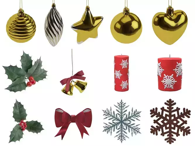 Christmas decorations 3D Model Collection