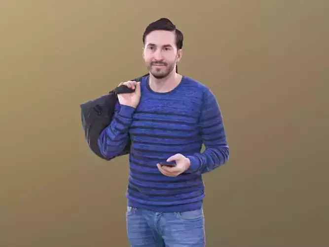 Anselmo 10222 - Smartphone Casual Man  Low-poly 3D model