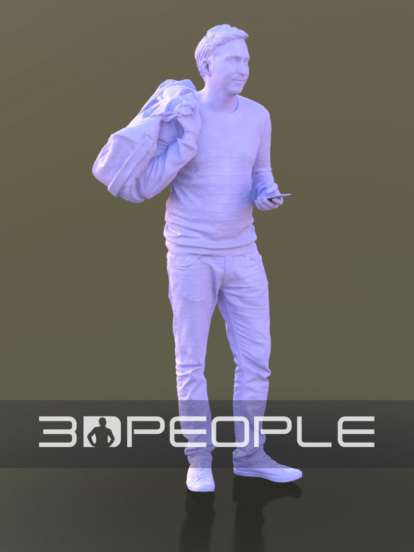 Anselmo 10222 - Smartphone Casual Man Low-poly 3D model_5