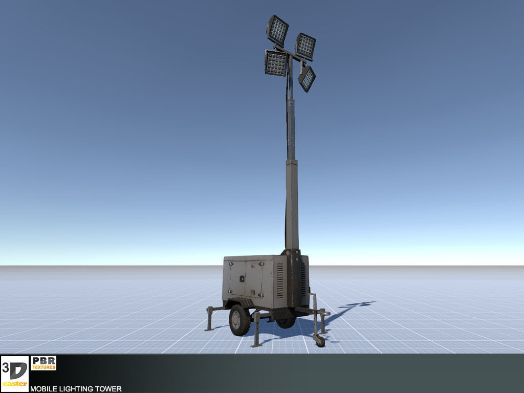 Mobile Lighting Tower 3D asset realtime CGTrader