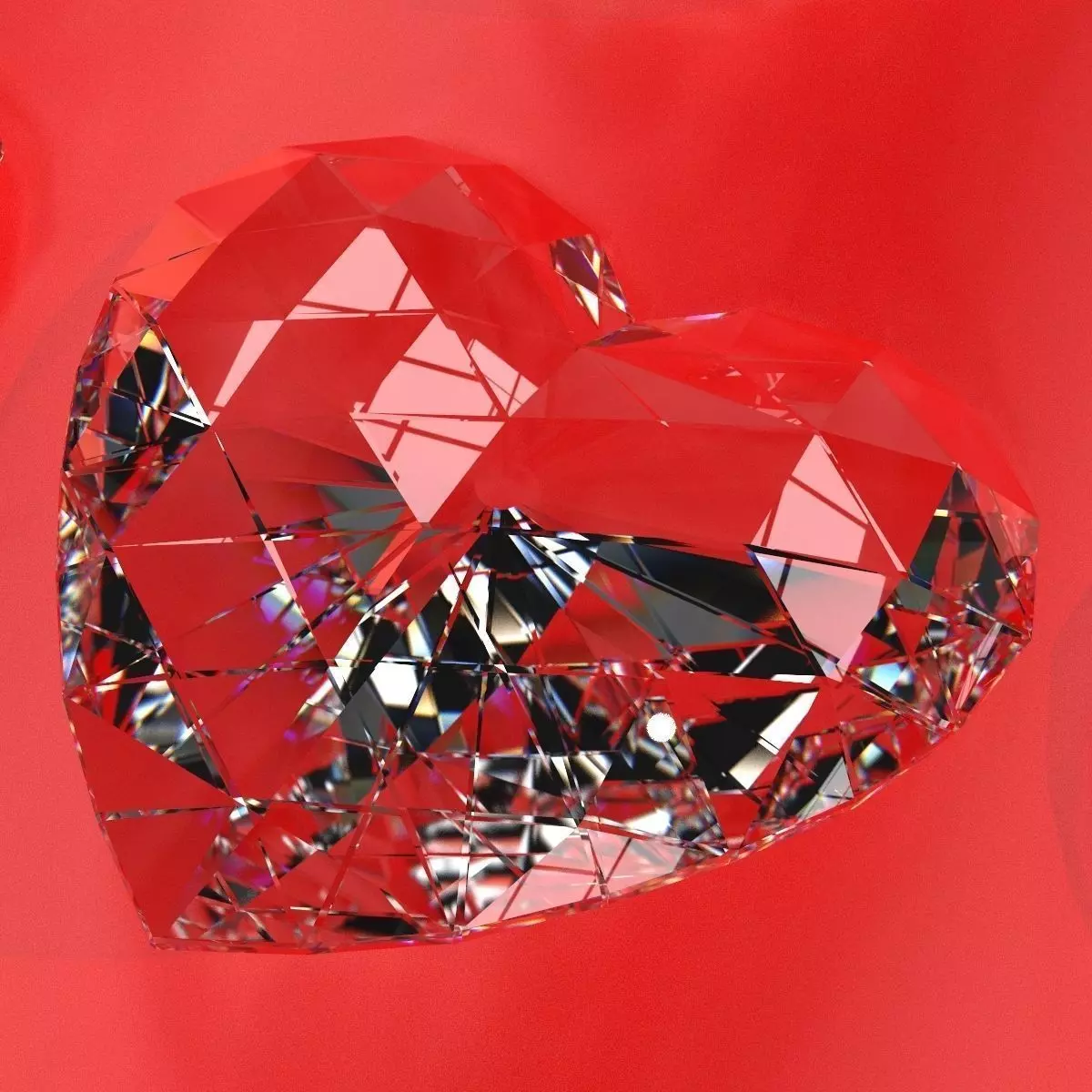 Set Heart shaped gemstone v1  3D model_0