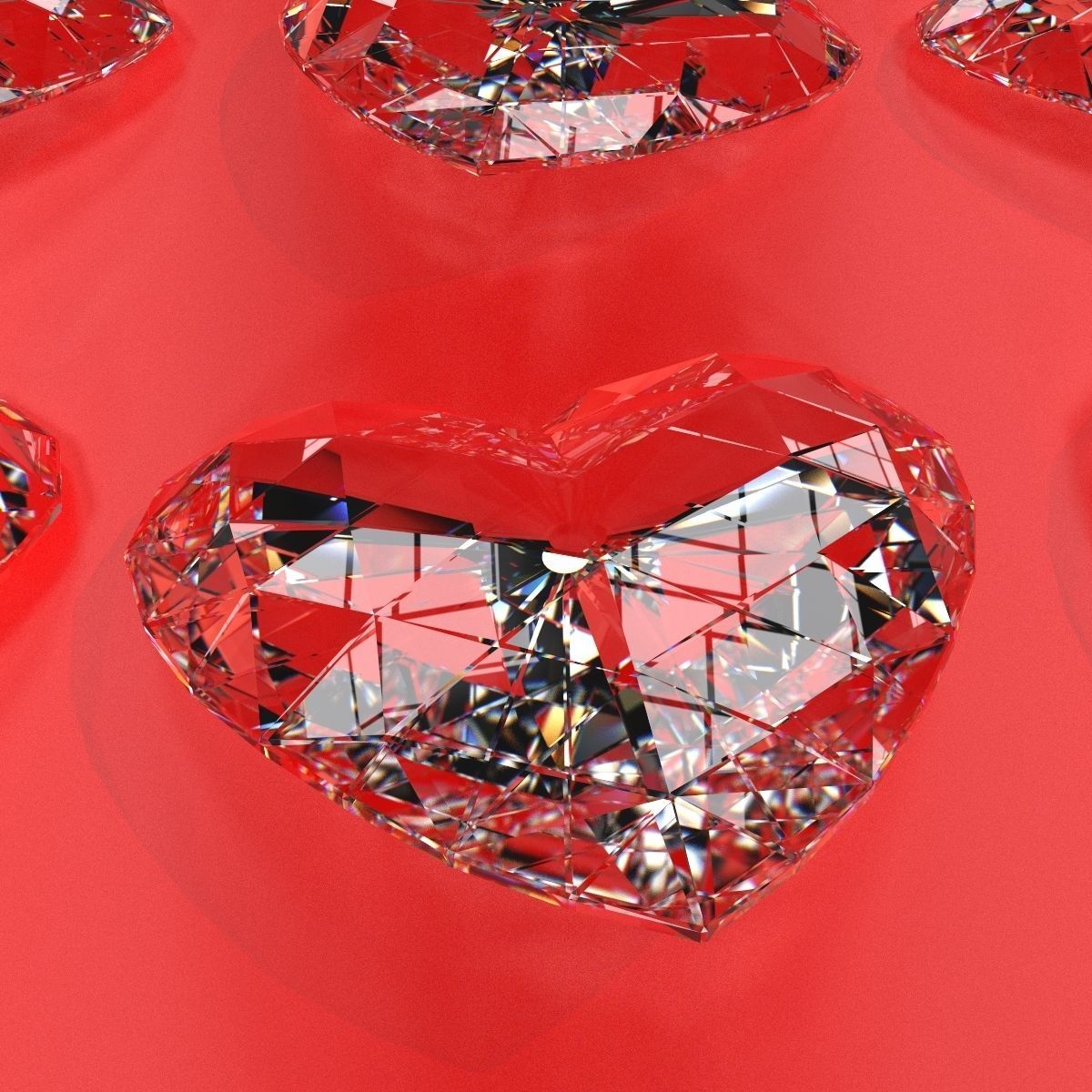 Set Heart shaped gemstone v1  3D model_2