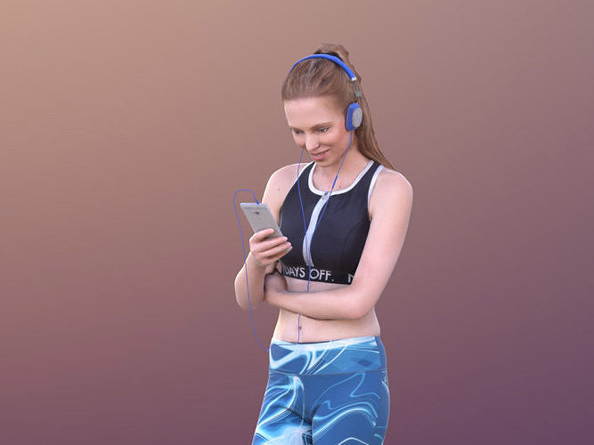 Valeska 10254 - Music Athletic Woman  Low-poly 3D model