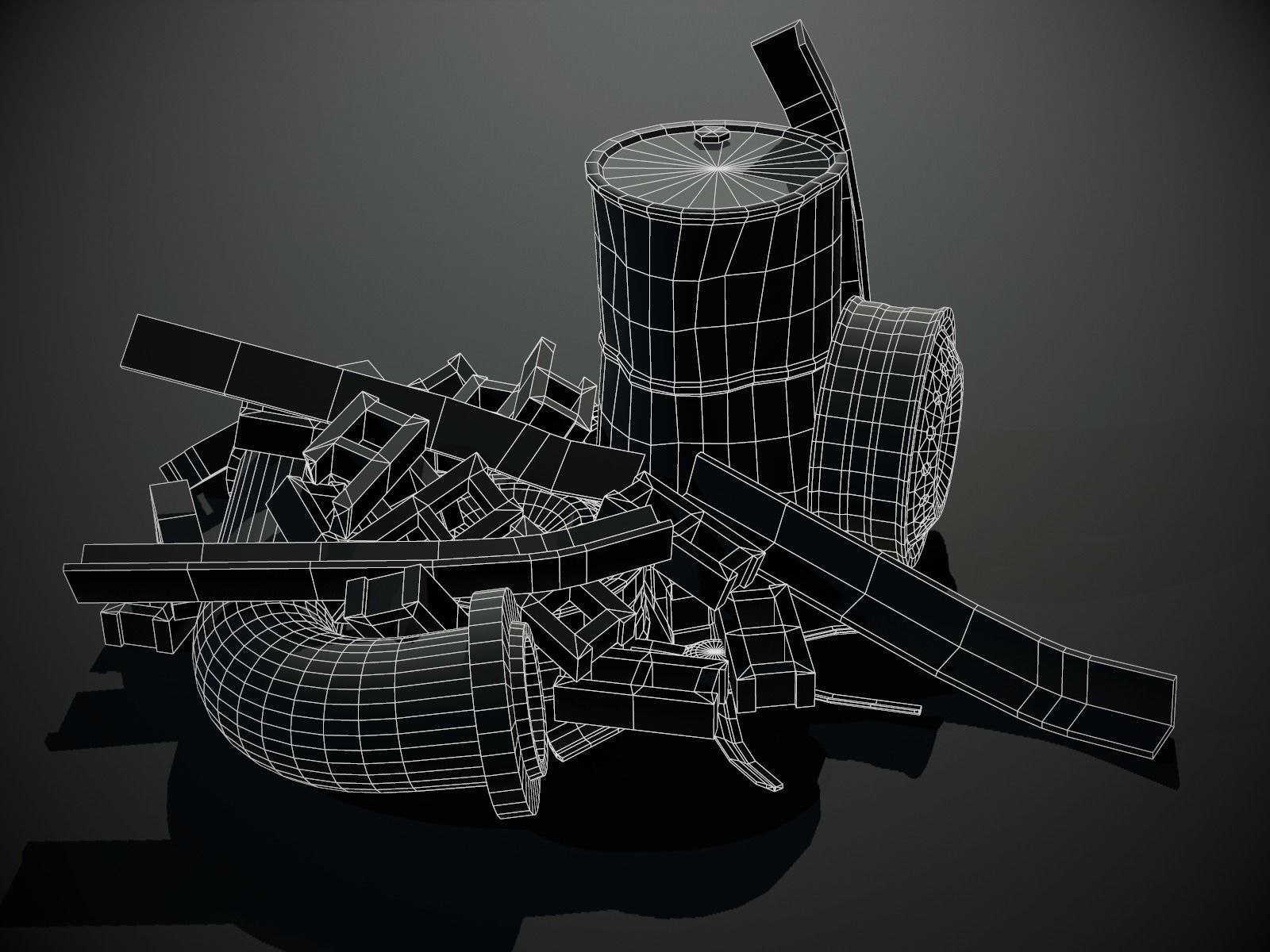 Rusty Debris Pile environment prop PBR Low-poly 3D model_8