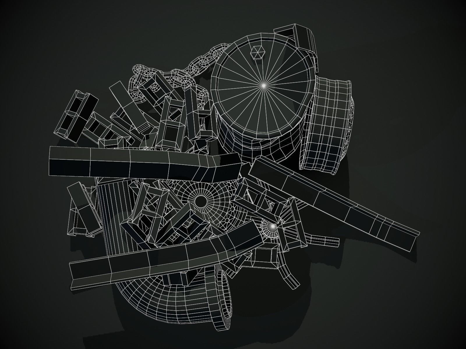 Rusty Debris Pile environment prop PBR Low-poly 3D model_7