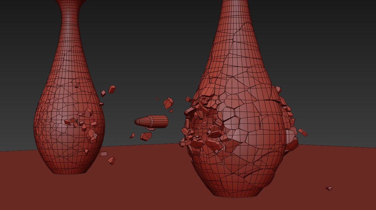 Flower vase Breaking 3D model_8