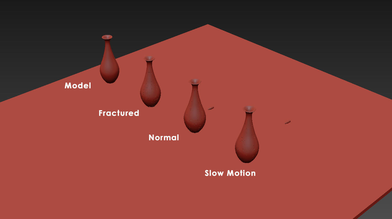 Flower vase Breaking 3D model_2