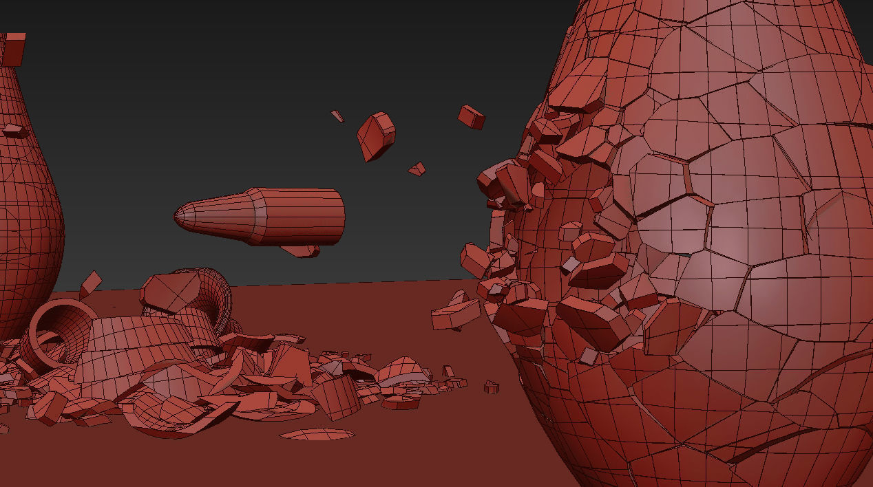 Flower vase Breaking 3D model_5