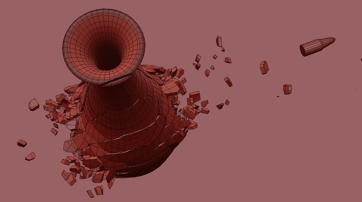 Flower vase Breaking 3D model_7