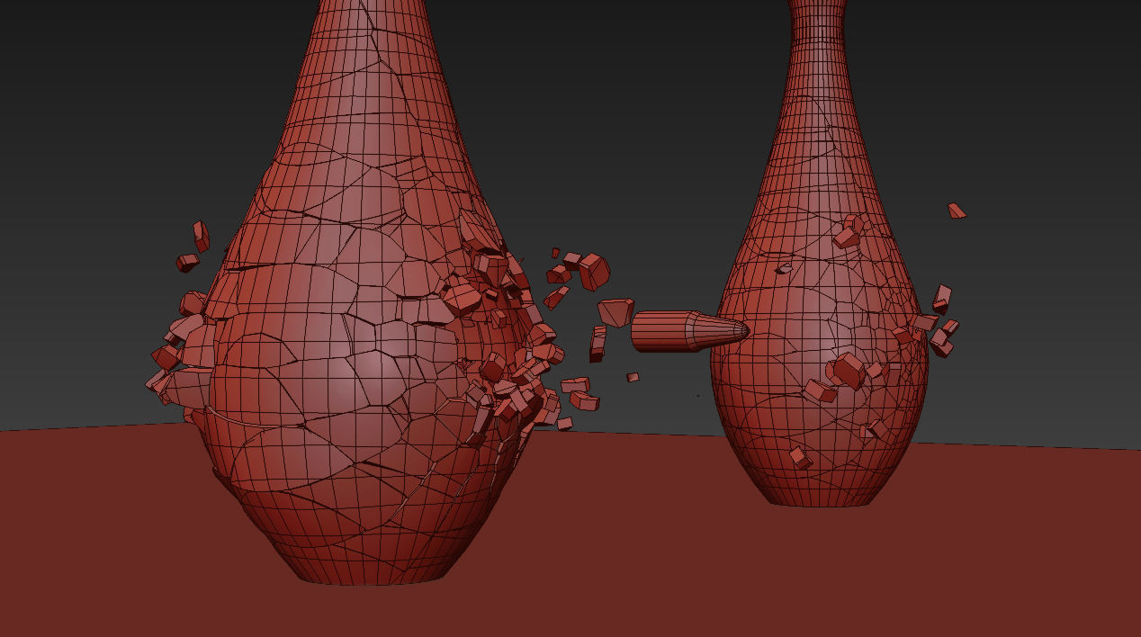 Flower vase Breaking 3D model_9