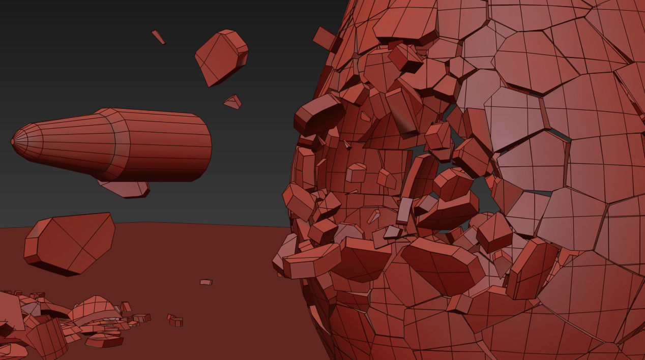 Flower vase Breaking 3D model_4