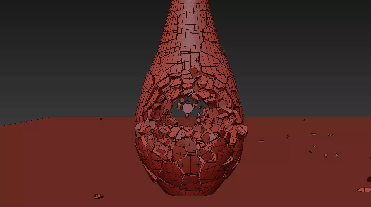 Flower vase Breaking 3D model_0