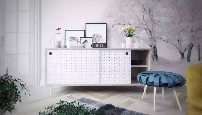 Livingroom living room with chair and sideboard