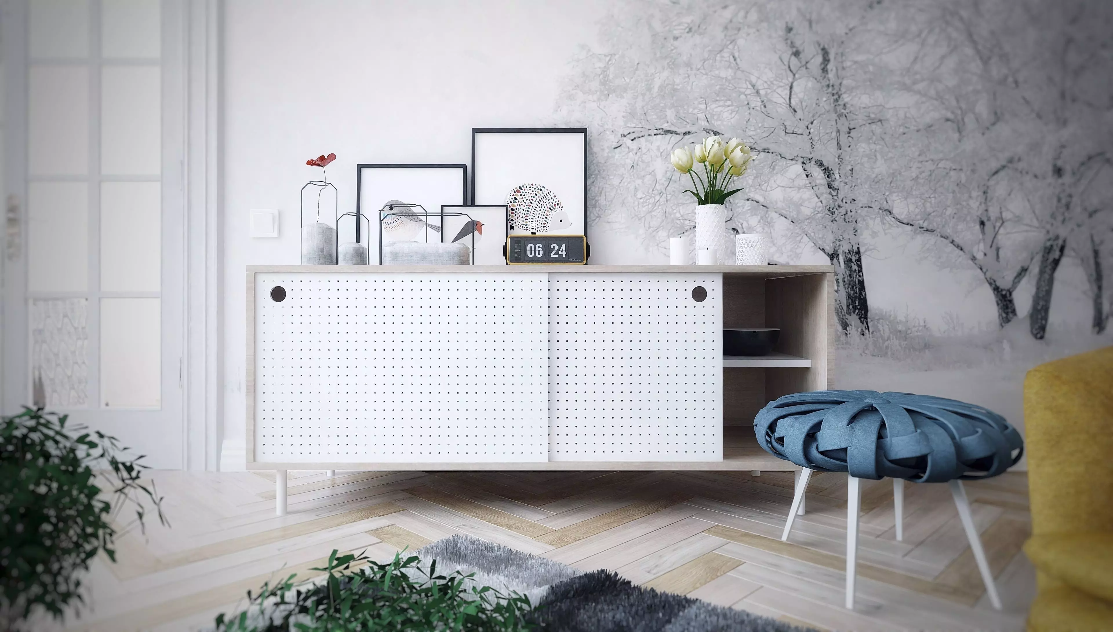Livingroom living room with chair and sideboard 3D model
