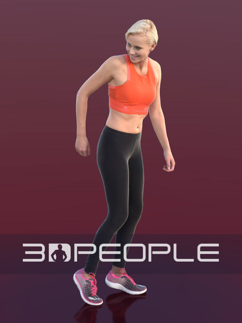 Ina 10281 - Running Athletic Woman Low-poly 3D model_2