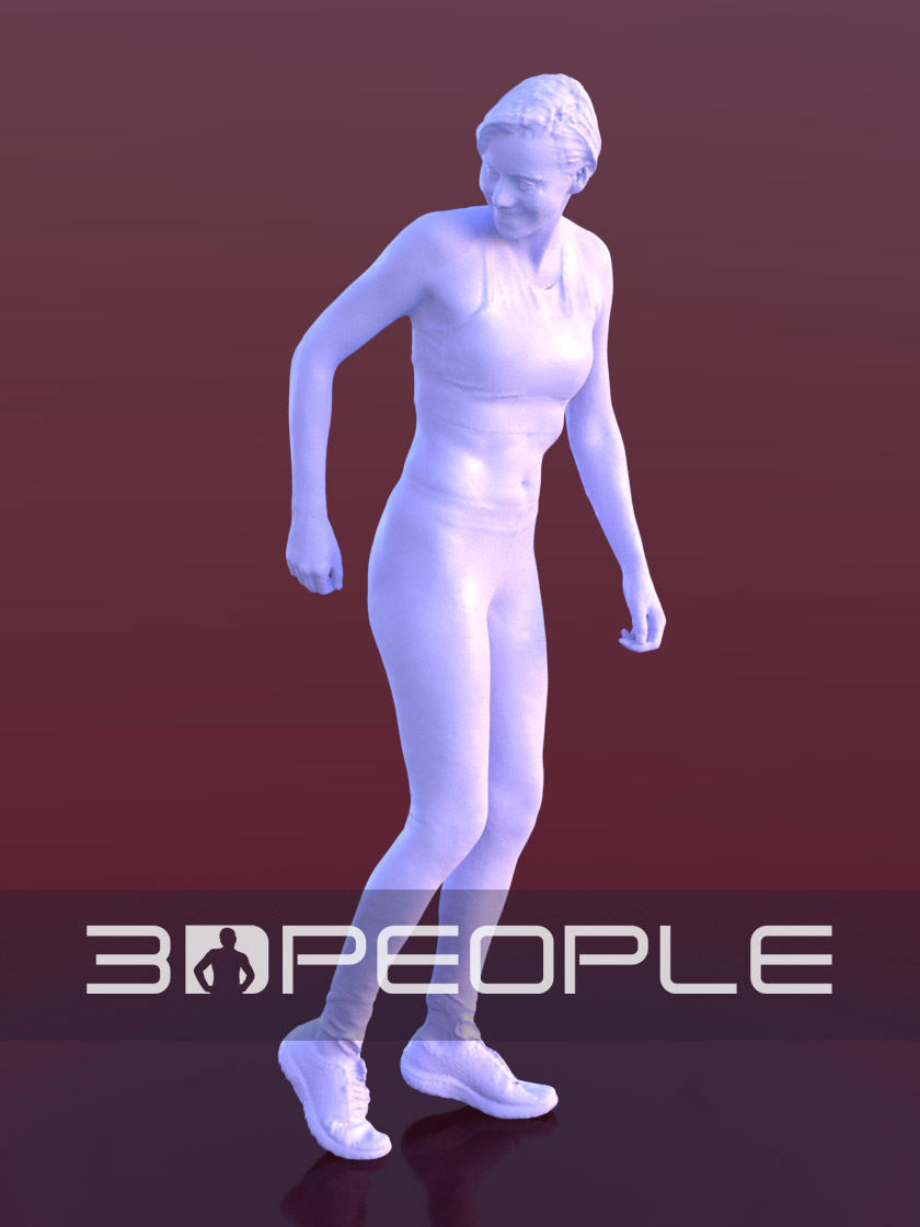 Ina 10281 - Running Athletic Woman Low-poly 3D model_4