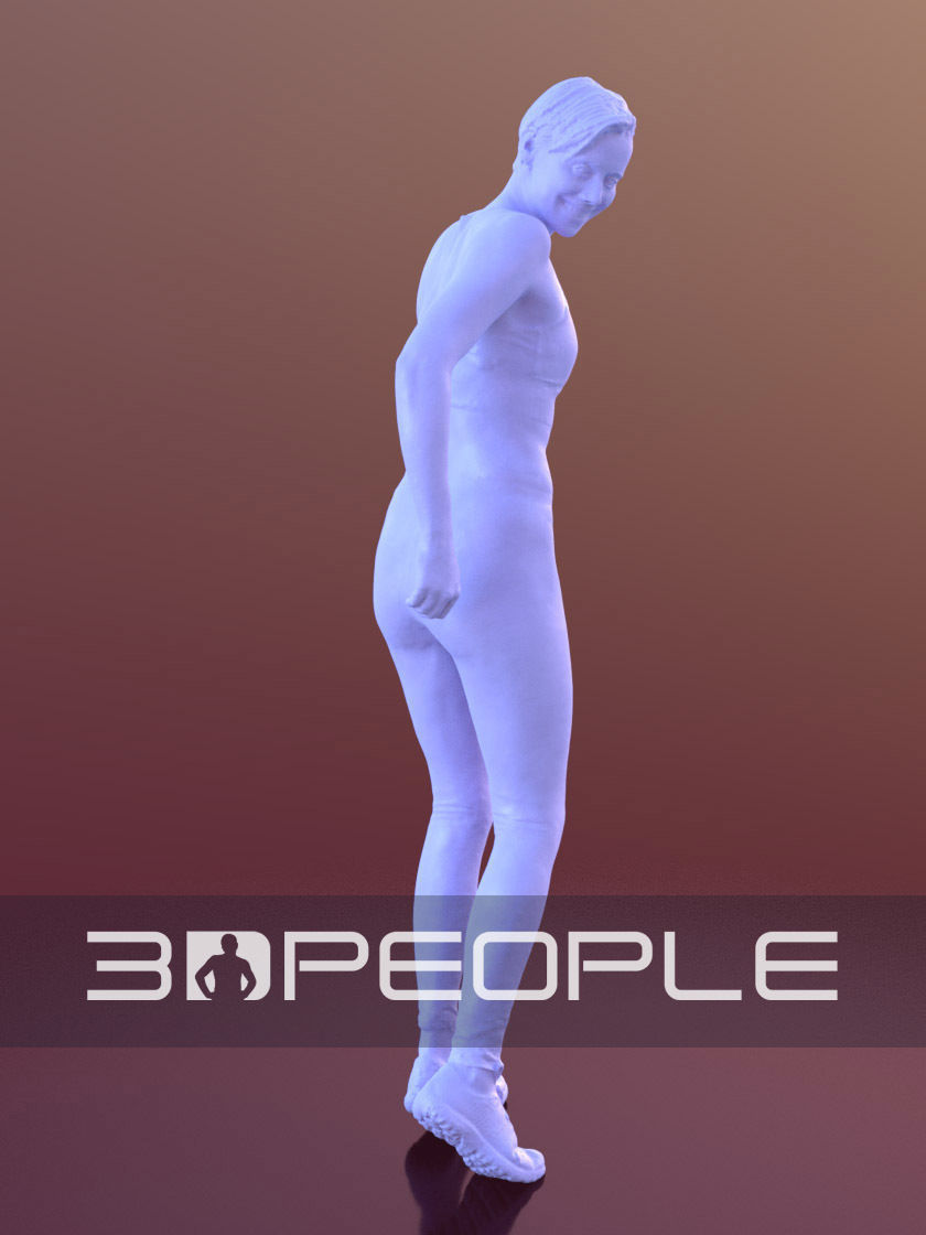 Ina 10281 - Running Athletic Woman Low-poly 3D model_5