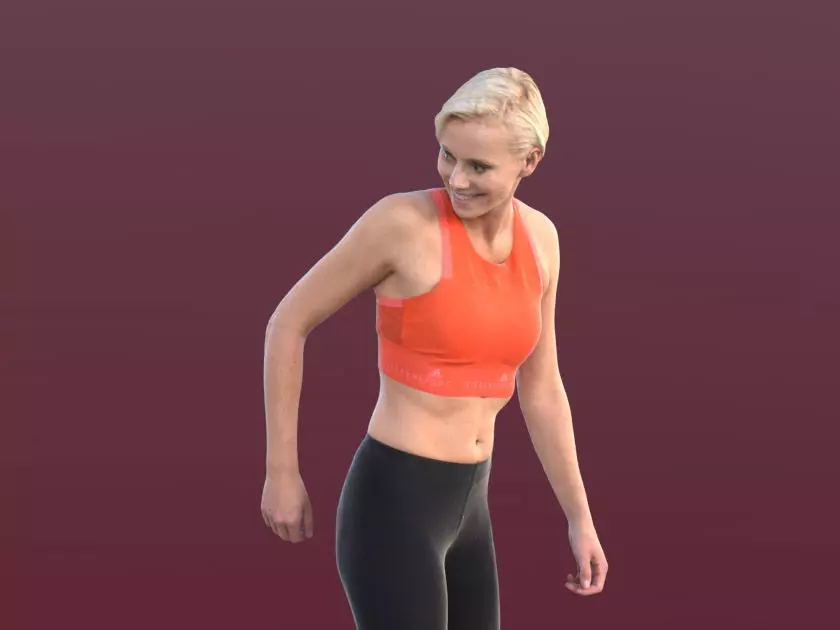 Ina 10281 - Running Athletic Woman Low-poly 3D model_0
