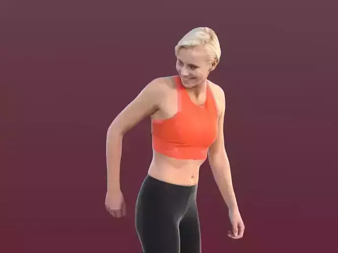 Ina 10281 - Running Athletic Woman Low-poly 3D model