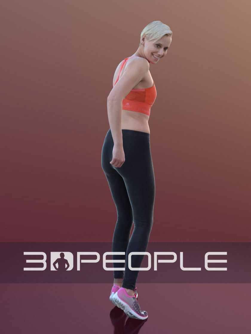 Ina 10281 - Running Athletic Woman Low-poly 3D model_3