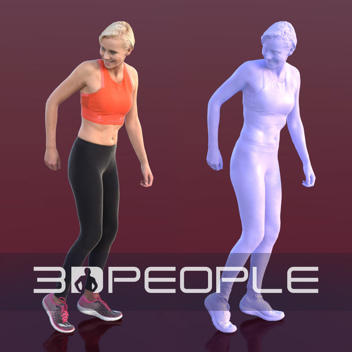 Ina 10281 - Running Athletic Woman Low-poly 3D model_1