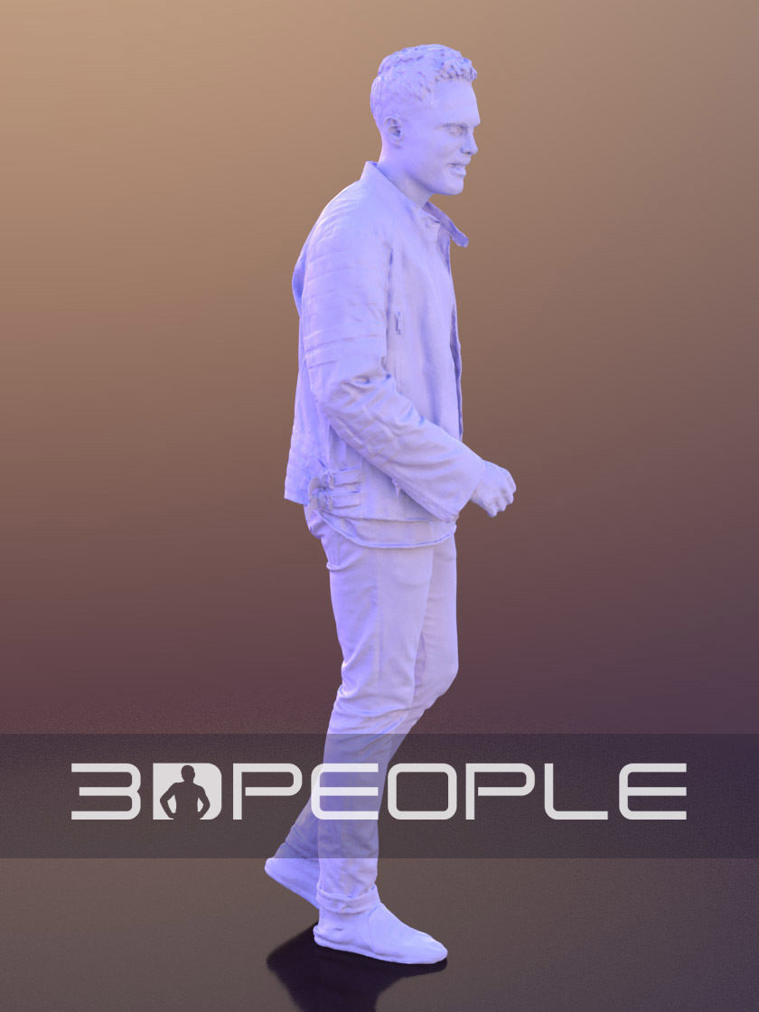 Simon 10284 - Walking Casual Man Low-poly 3D model_5