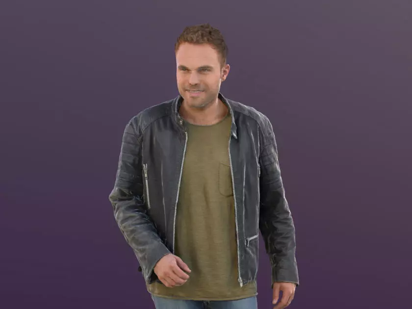 Simon 10284 - Walking Casual Man Low-poly 3D model_0