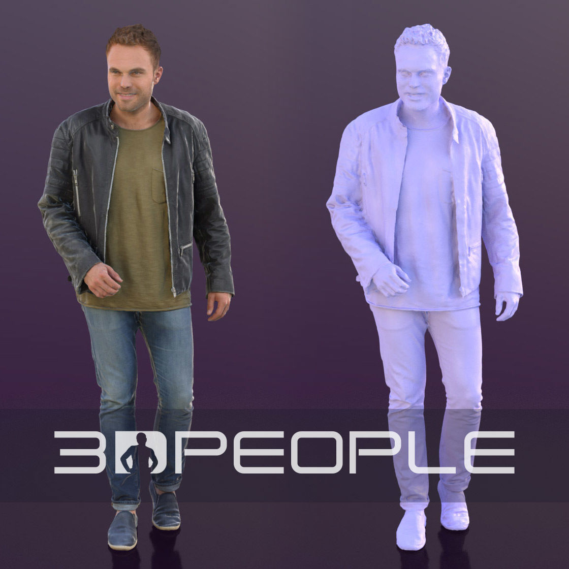 Simon 10284 - Walking Casual Man Low-poly 3D model_1