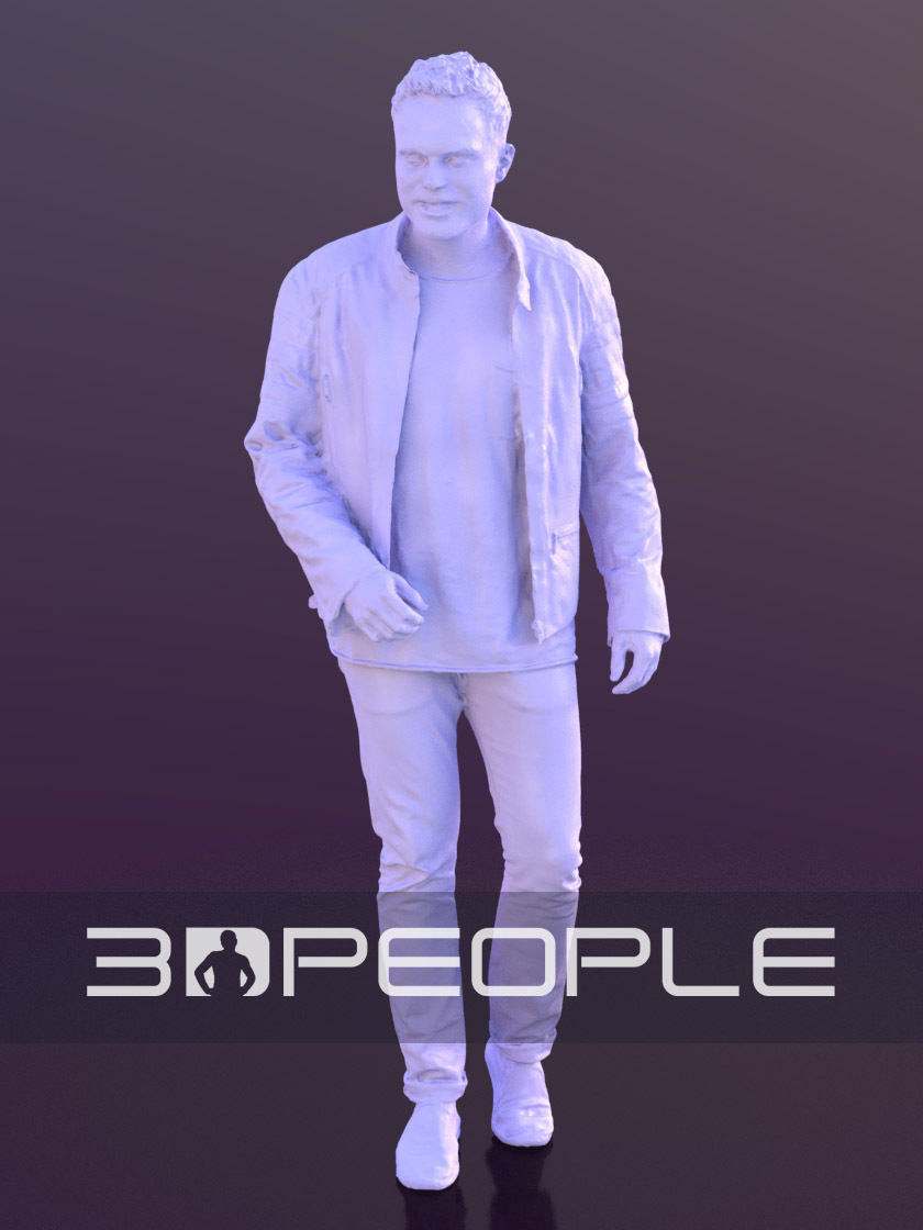 Simon 10284 - Walking Casual Man Low-poly 3D model_4