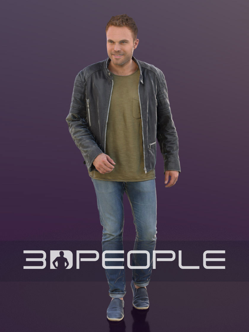 Simon 10284 - Walking Casual Man Low-poly 3D model_2