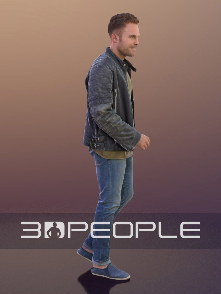Simon 10284 - Walking Casual Man Low-poly 3D model_3