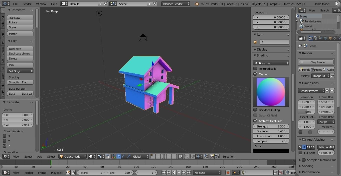 cardboard simple house Low-poly 3D model_2