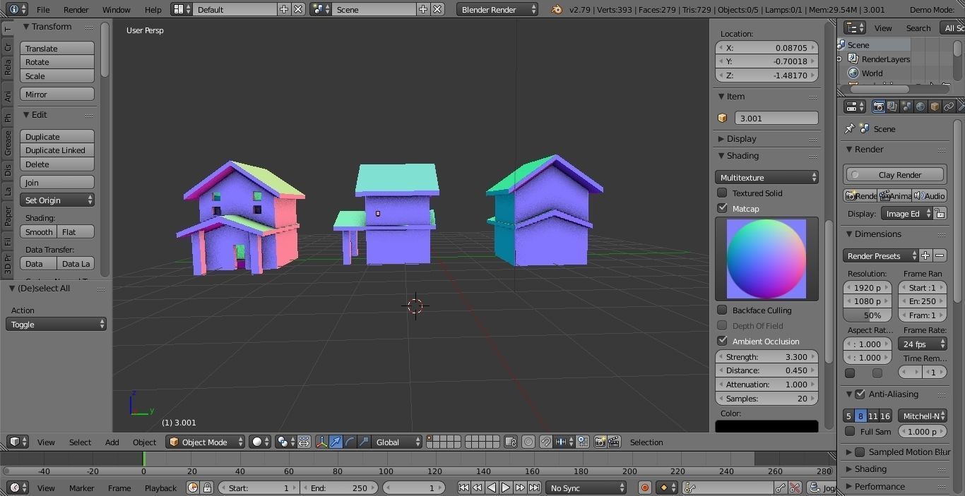 cardboard simple house Low-poly 3D model_1