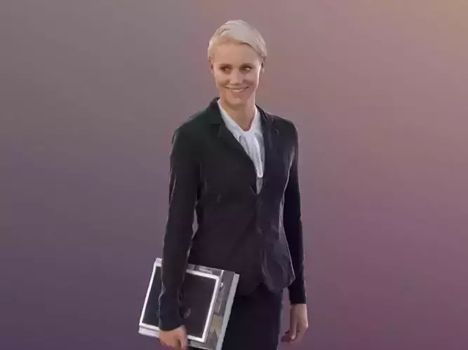 Ina 10286 - Walking Business Woman 3D  Low-poly 3D model