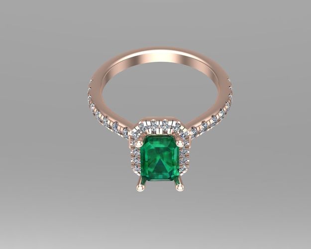 Emerald diamond gold rings NN149  3D print model