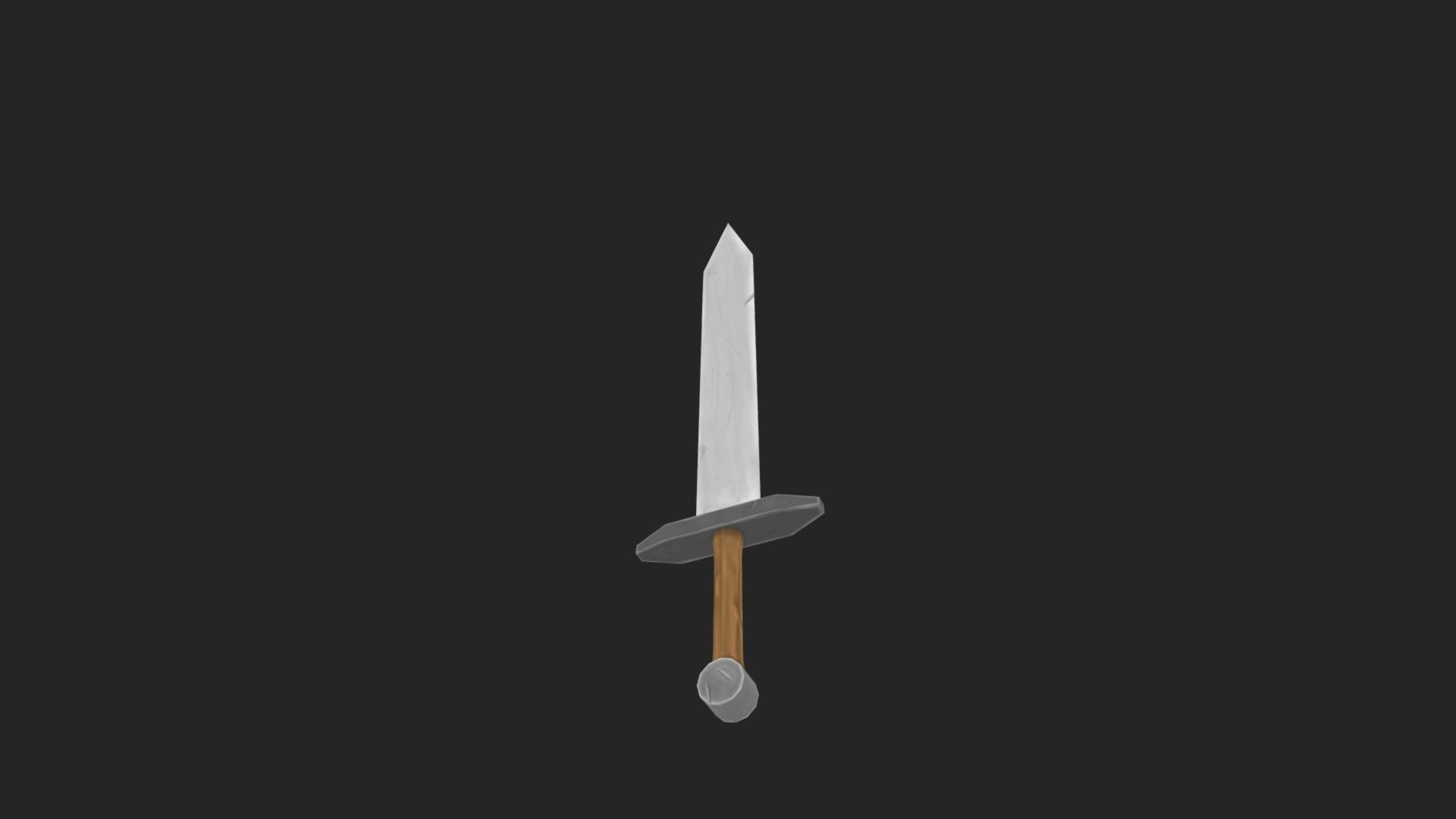 Sword Hand Painted Game Asset Free low-poly 3D model_5