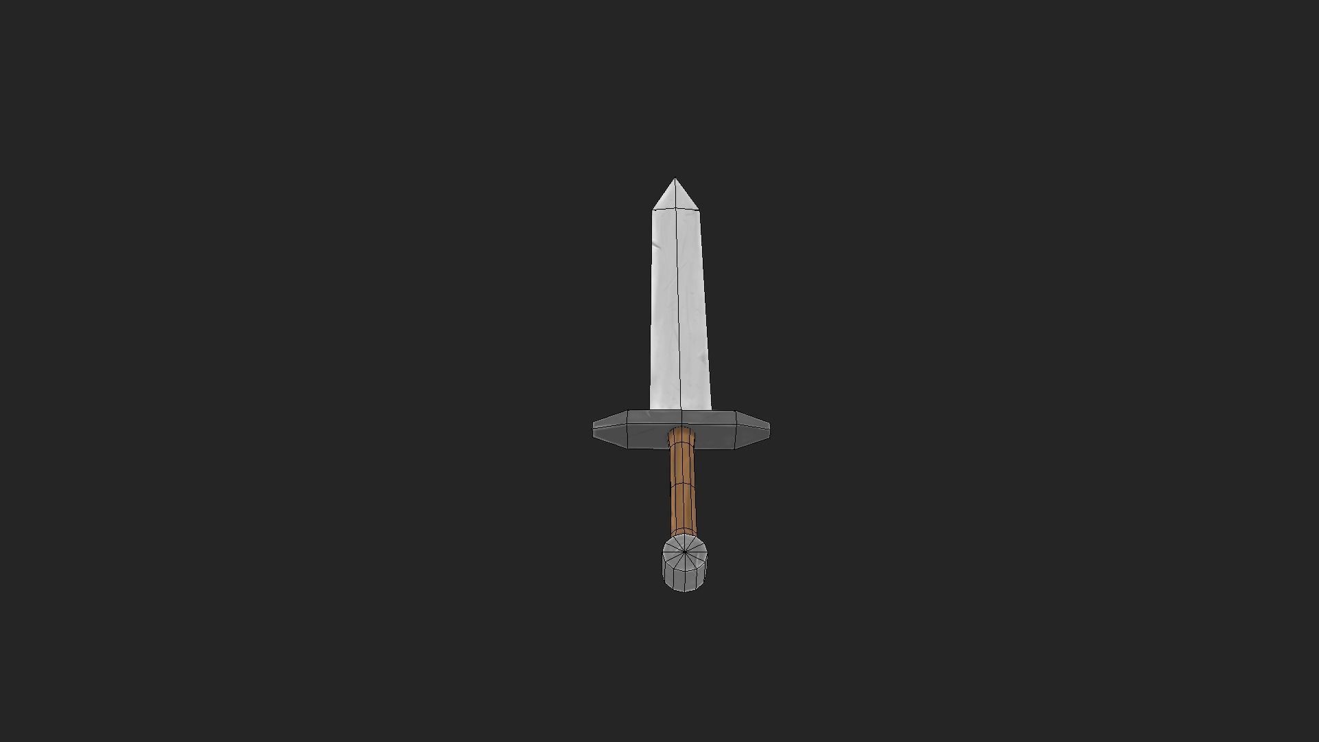 Sword Hand Painted Game Asset Free low-poly 3D model_4