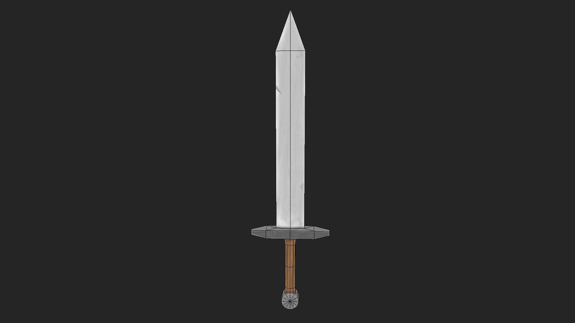 Sword Hand Painted Game Asset Free low-poly 3D model_2