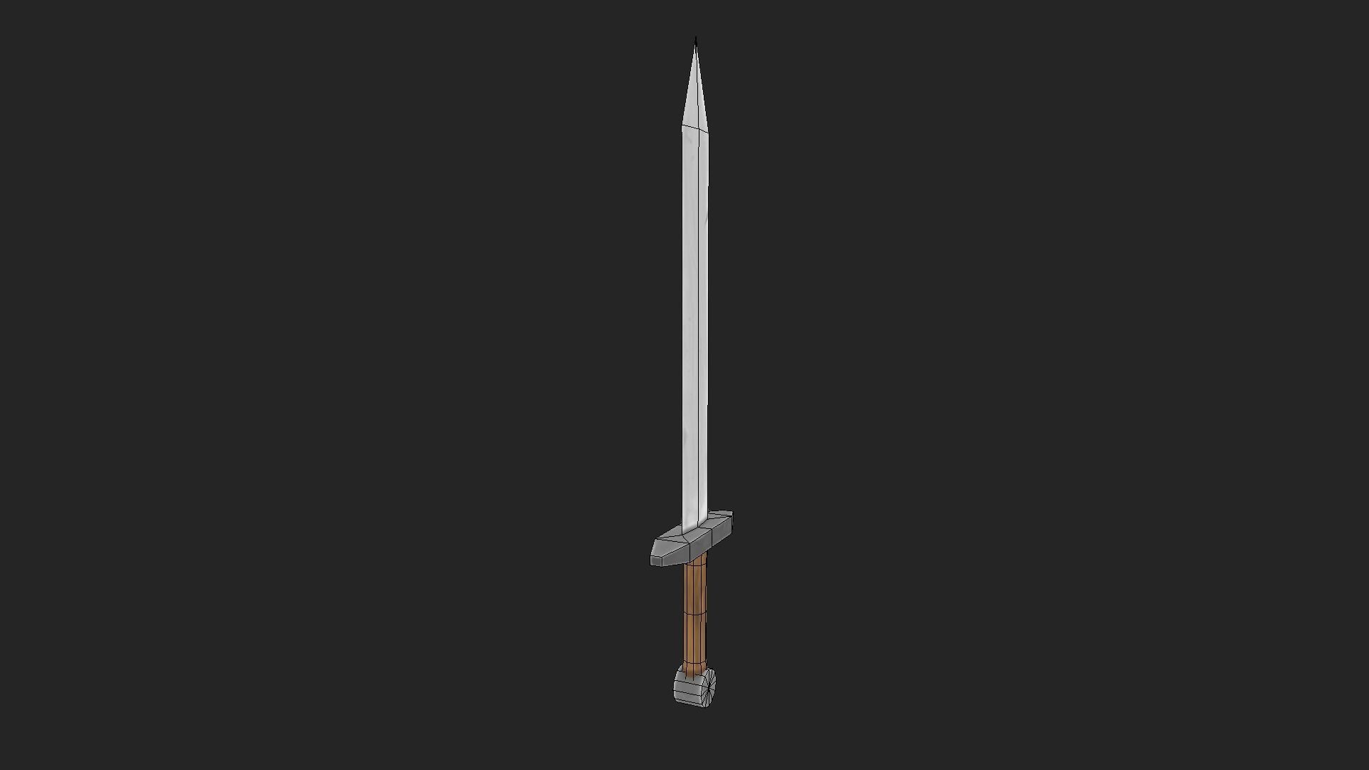 Sword Hand Painted Game Asset Free low-poly 3D model_8